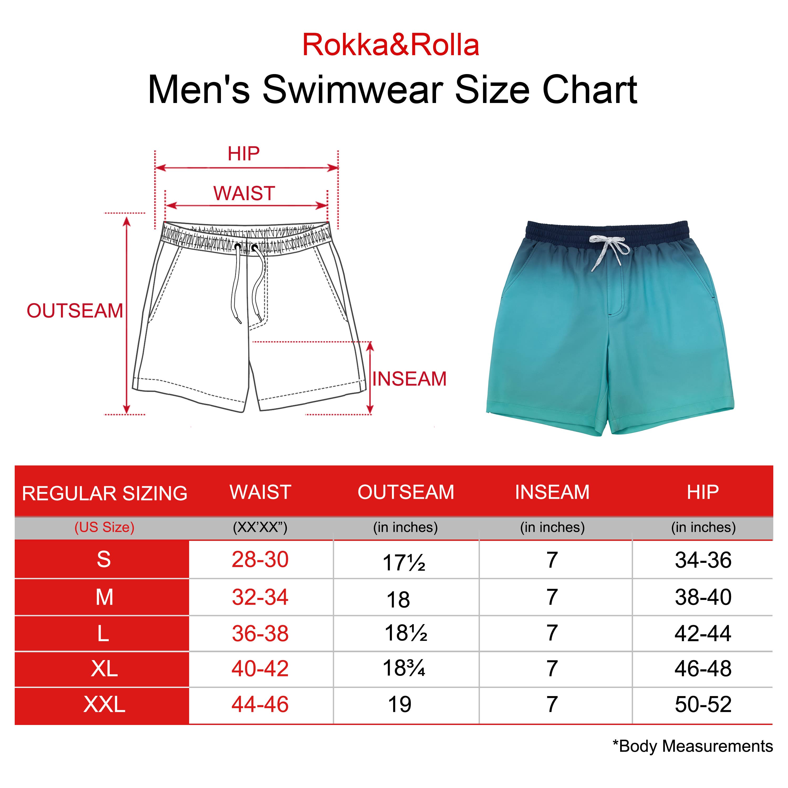 Rokka & Rolla - Wholesale Swim Shorts - Men's - Men's 7'' Stretch Swim Short with Compression Liner Swimwear10