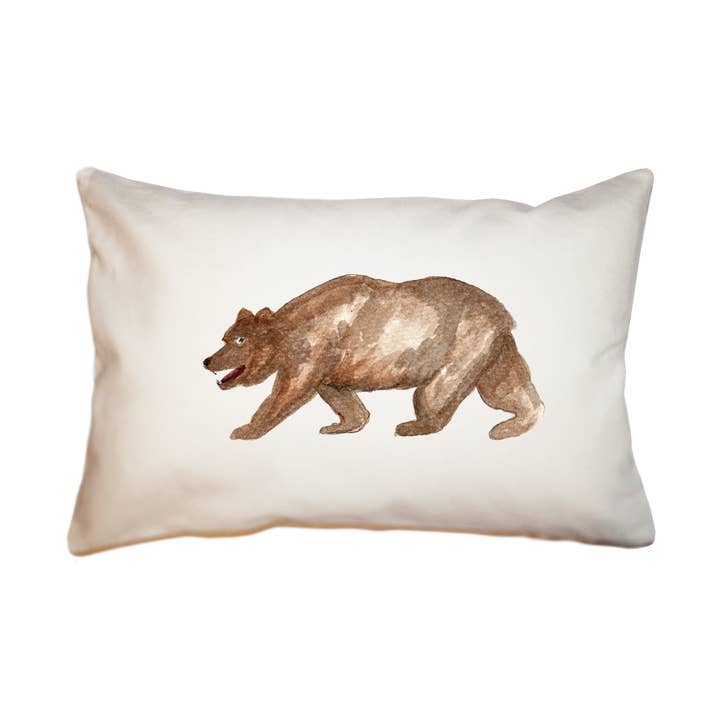 brown bear large rectangle pillow for wholesale by Tina Labadini Designs