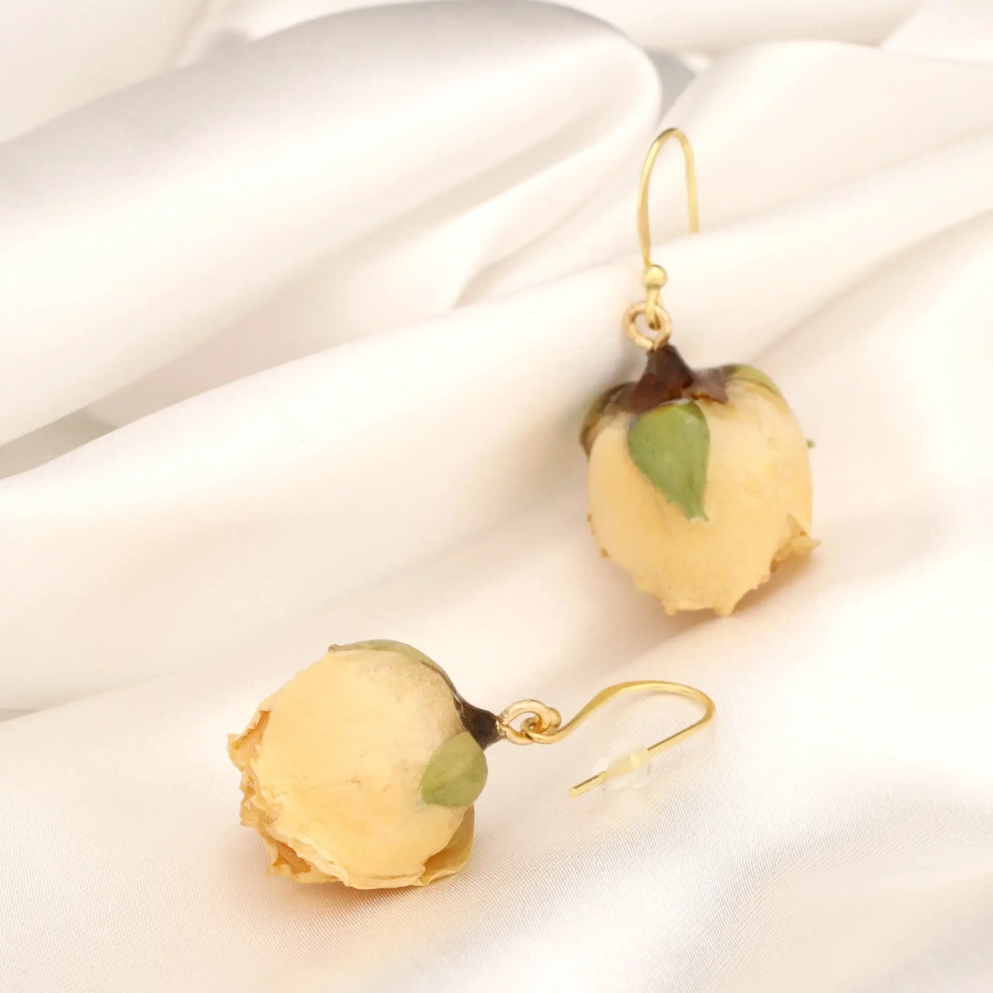 MadamLili – Brincos de argola por atacado – Brincos dourados de prata 925 com rosas verdadeiras-OHR925-1274