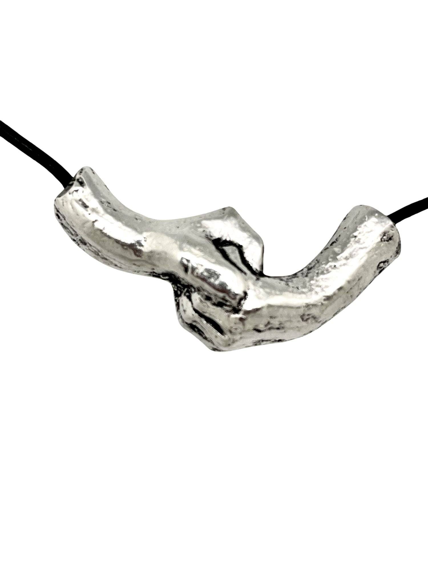 Gloria Mago - Wholesale Jewelry - Men's - 925 silver 10µ union necklace and black leather2