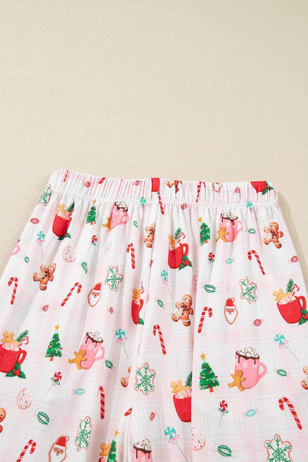 Pink Christmas Spirit Cute Holiday Print Short Sleeve Shirt and Pants 2pcs Pajama Set for wholesale on Faire6