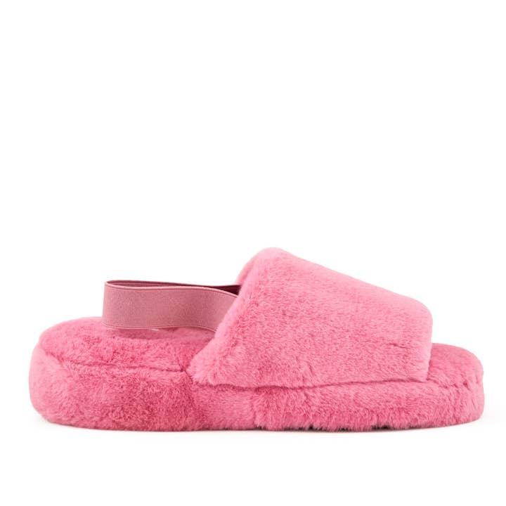 Nest Shoe - Wholesale Slippers - Women's - Women's Lisbon Faux Fur Slipper Coral3