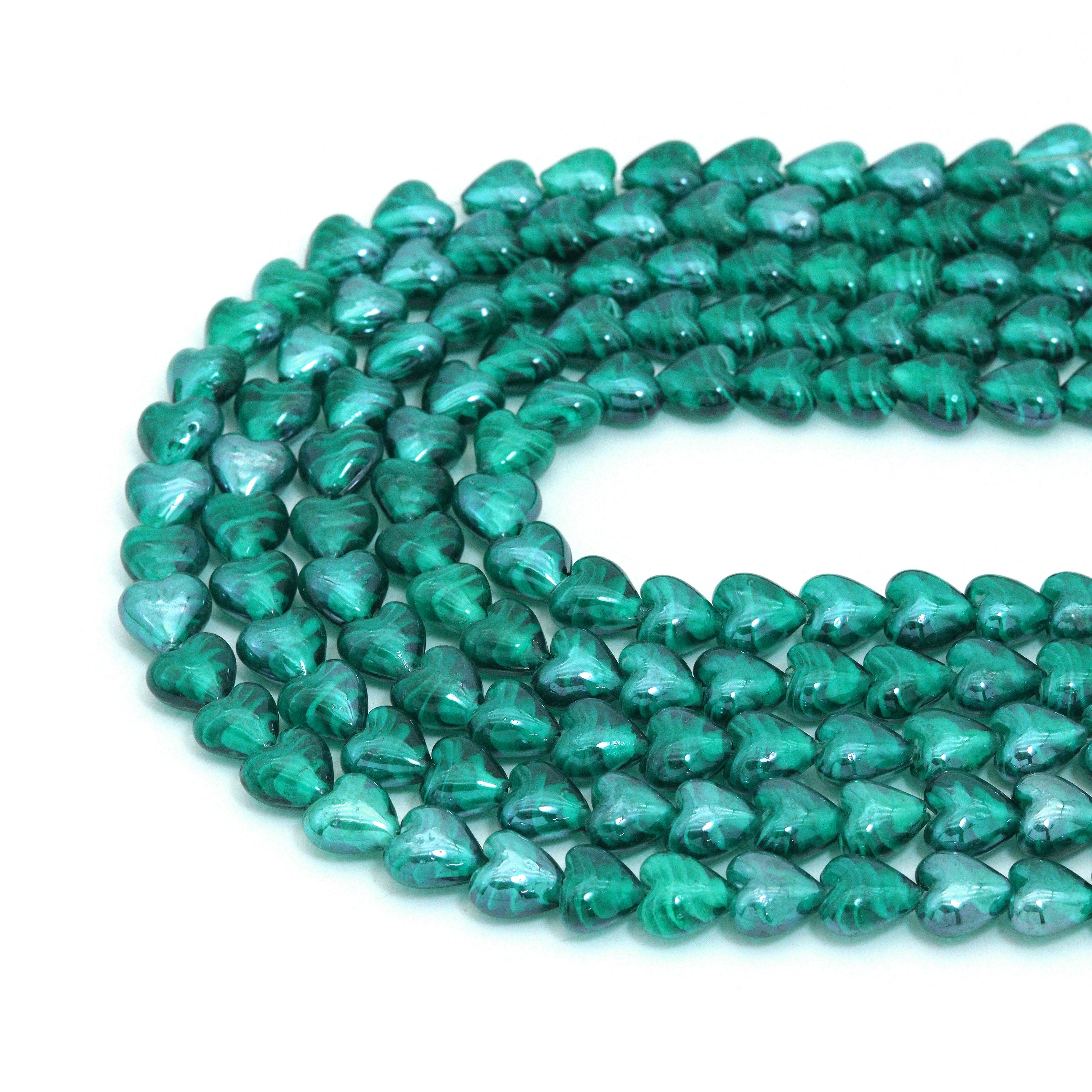 BestBeads&Beyond - Wholesale Beads - 12mm Heart Glaze Beads, Sku#U23192