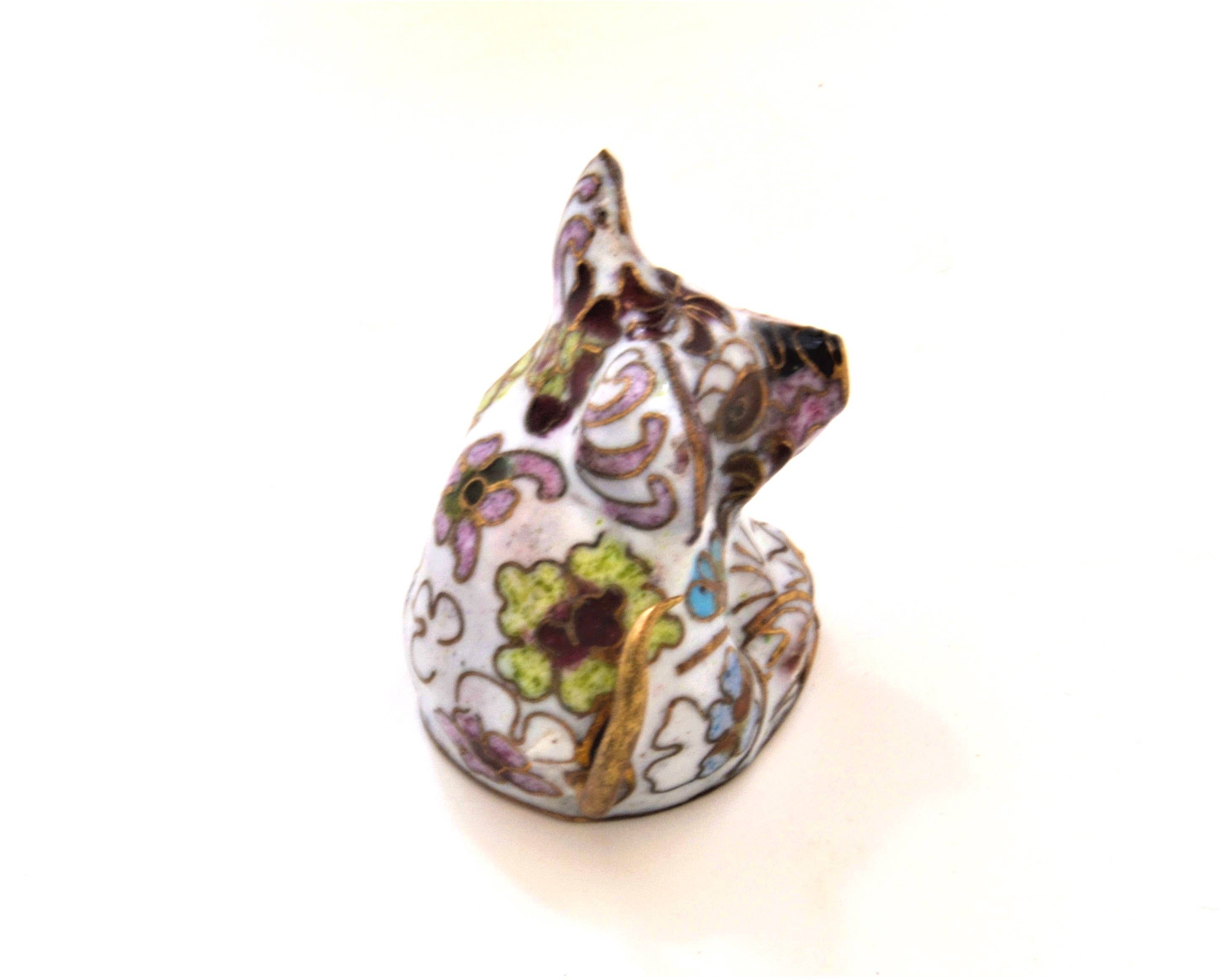 Ciel Collectables - Wholesale Decorative Figurine - Vintage Cloisonne Pig Figurine. Handmade with Floral Design7