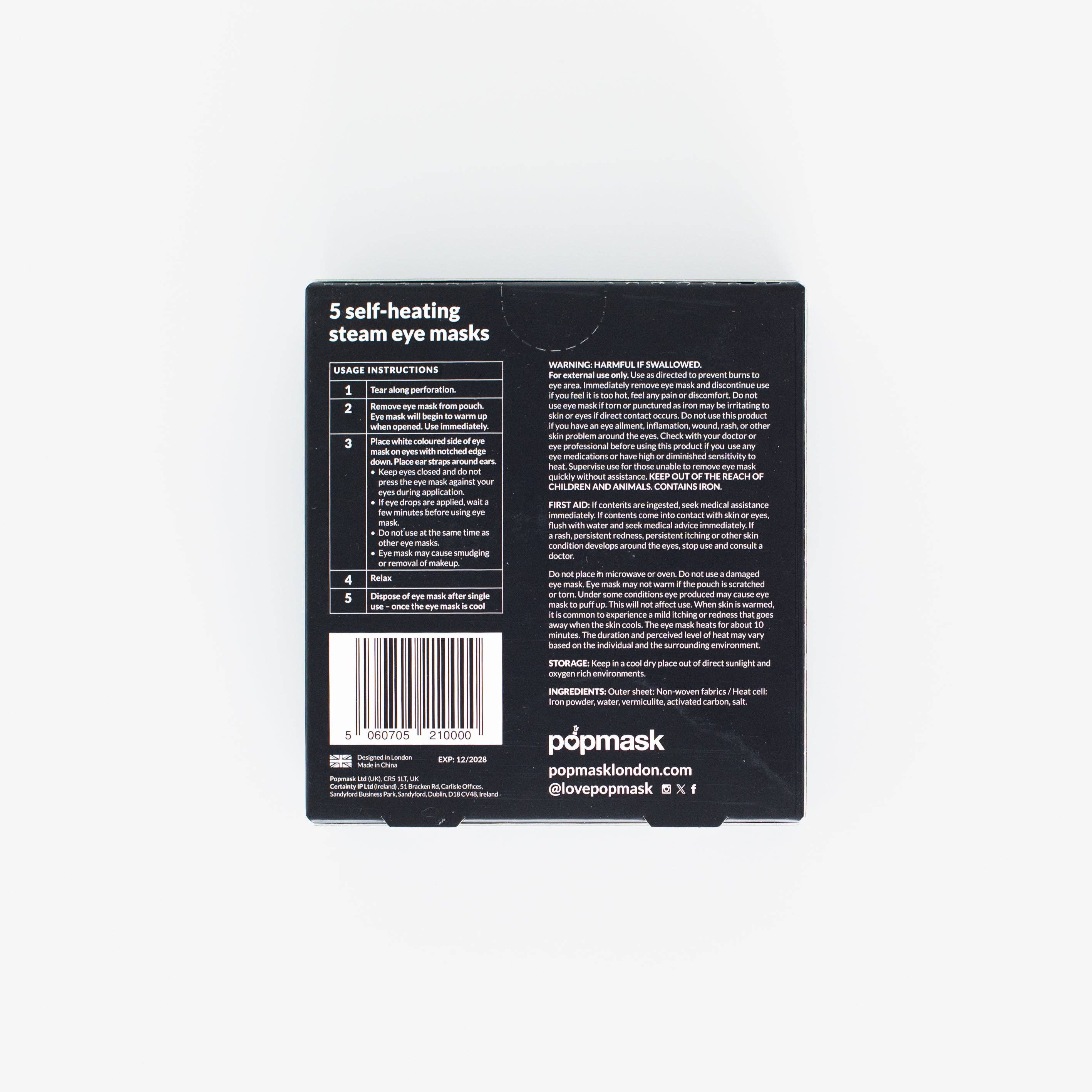 Popmask London - Vente Masque de nuit - Masques pour les yeux auto-chauffants Starry Eyes2