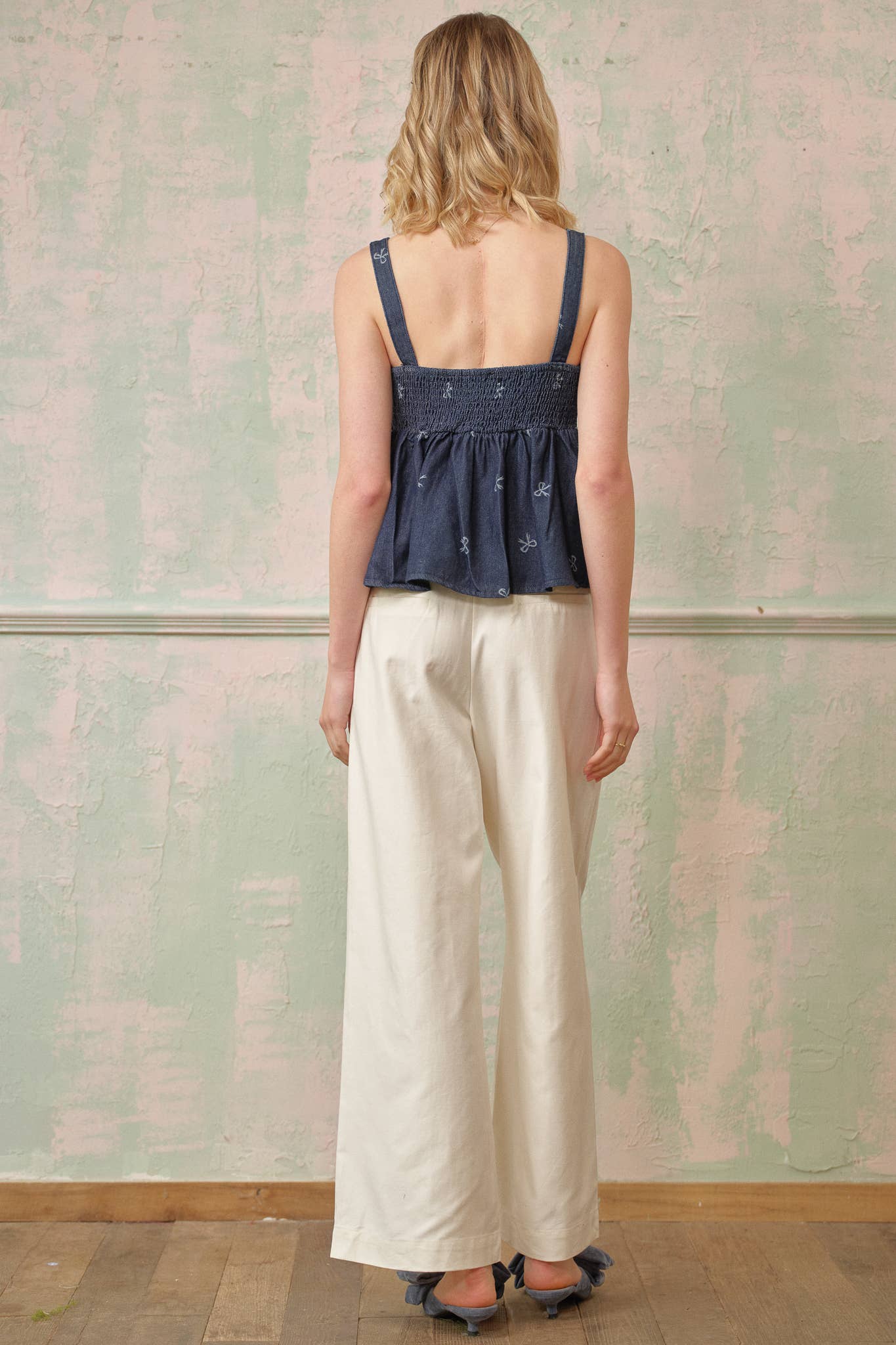 ROSIE POSIE - Wholesale Blouse - Women's - RP2716 - Denim Bow Detail Babydoll Top8