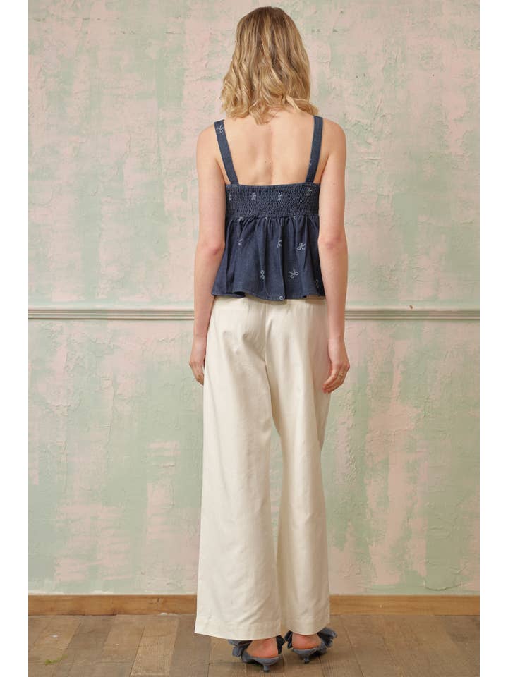 ROSIE POSIE - Wholesale Blouse - Women's - RP2716 - Denim Bow Detail Babydoll Top8