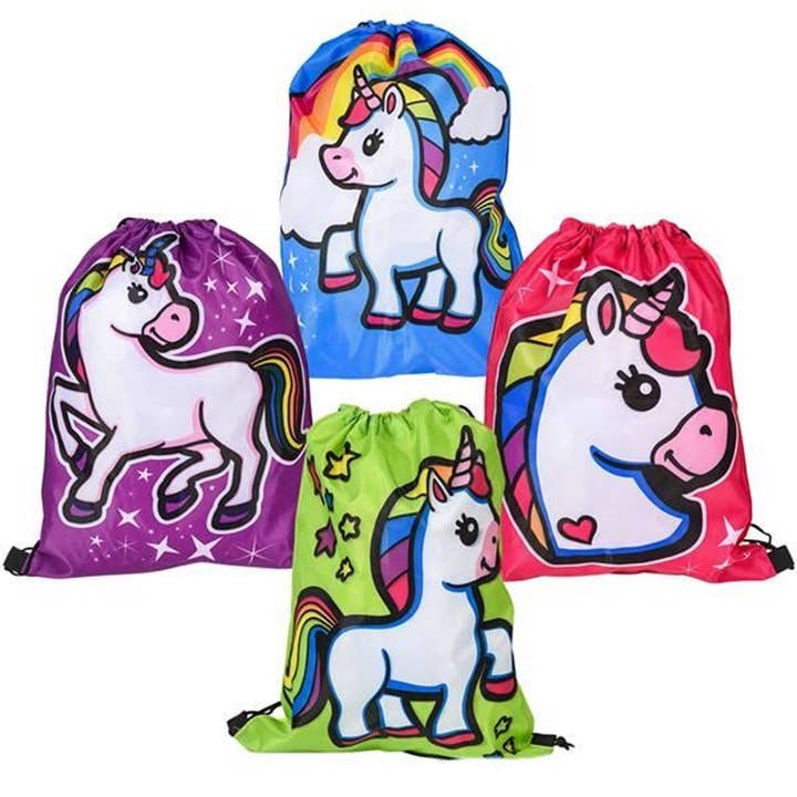 Mochila Unicórnio com Cordão - AssorteDin Bulk por atacado de Label & Decore