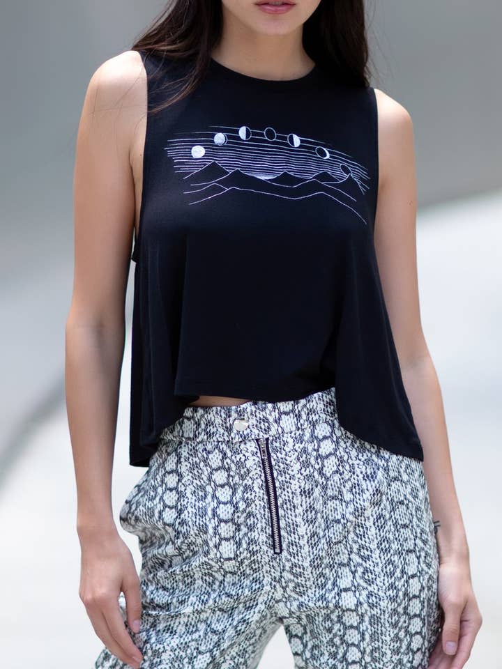 Crescent Moon Crop Tank for wholesale by NEOCLASSICS