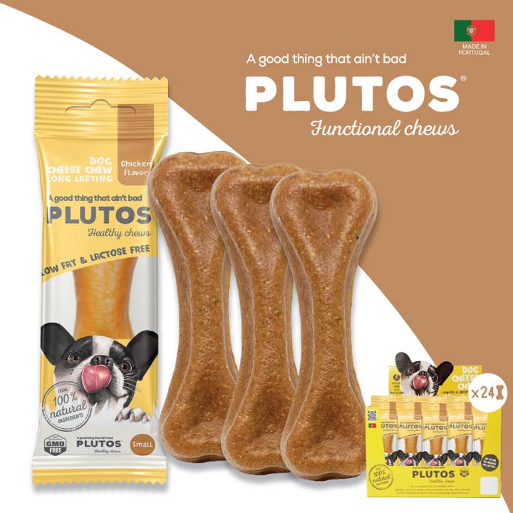 Dog Dental Chew Cheese & Chicken S (24) for wholesale by PLUTOS CHEWS