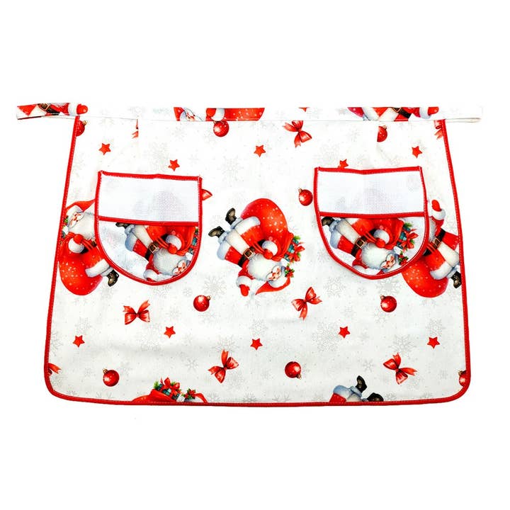 ZARA CHRISTMAS waist apron with 2 pockets and etamine band to embroider for wholesale by Almatex srl