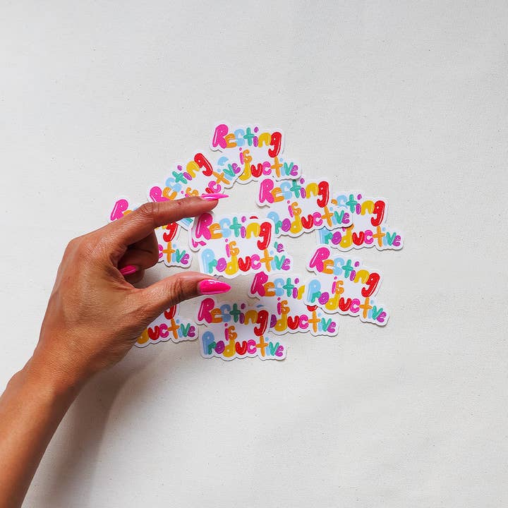Autocollant Le repos est productif pour la vente par Zaria Cards