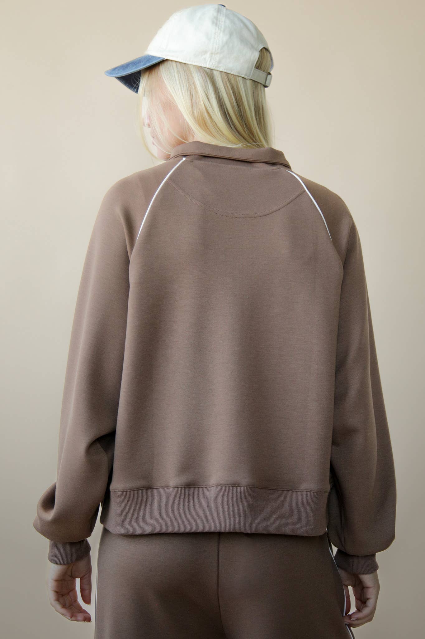 VERY J – Engroshandel Sweatshirt - Dame – NT12304-Halv lynlås med rørdetaljer strikket afslappet top13