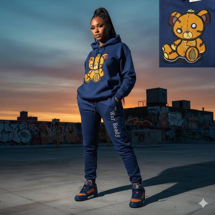 Adult " Hoodie SZN" Royal Blue Premium Fleece Jumpsuit for wholesale by War Ready