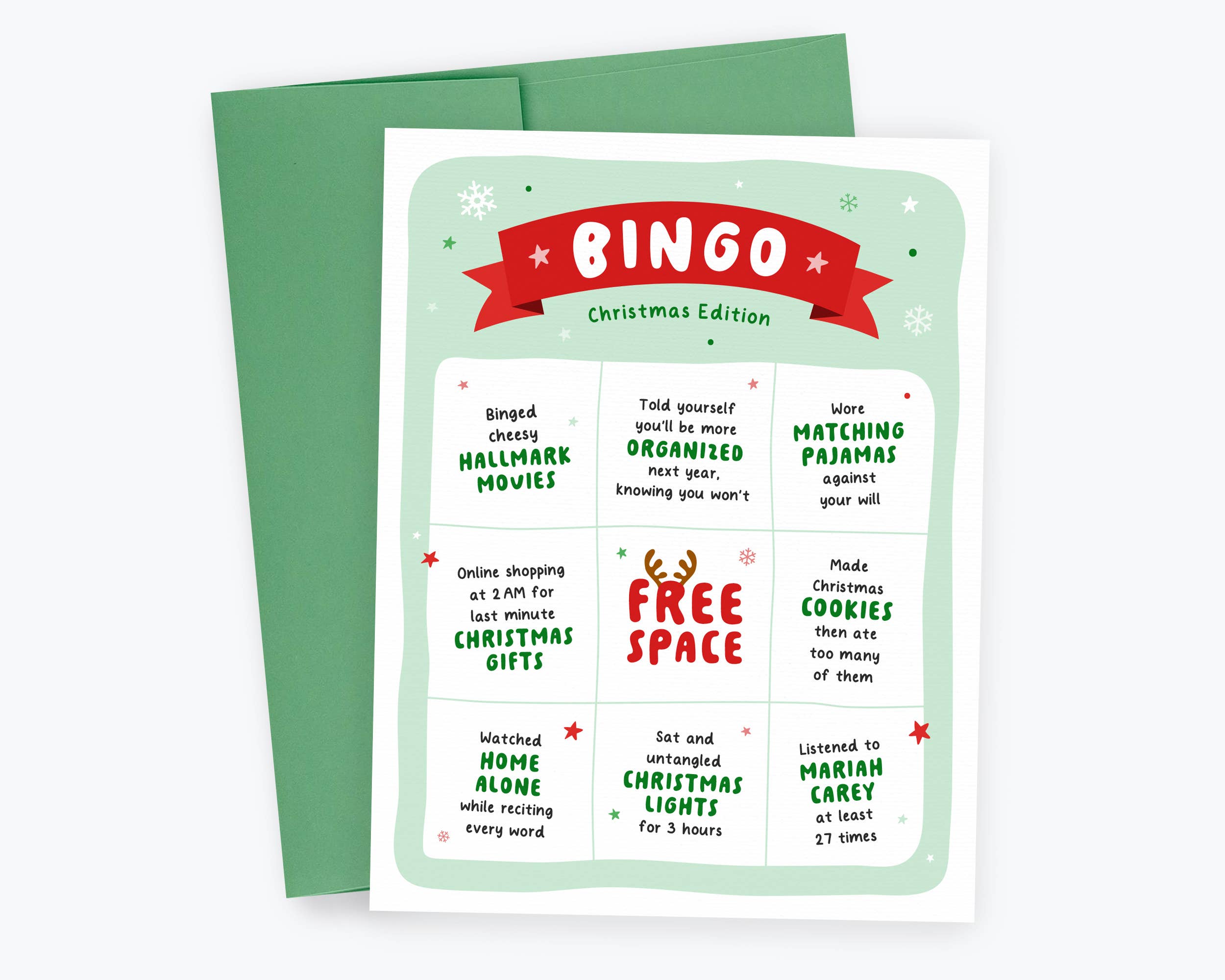 Kreate Paper Co. - Wholesale Christmas Card - Bingo Greeting Card - Christmas Edition, Funny Holiday Cards0