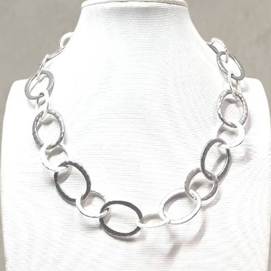 Meghan Browne Style - Wholesale Link & Chain Necklace - DOC SILVER0