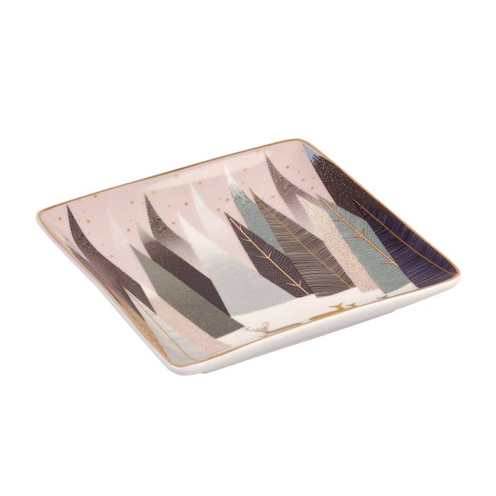 Portmeirion, Spode, Pimpernel, Nacthmann, Wrendale Designs - Wholesale Decorative Tray - Sara Miller London Frosted Pines Set of 3 Square Trays 4.5"2