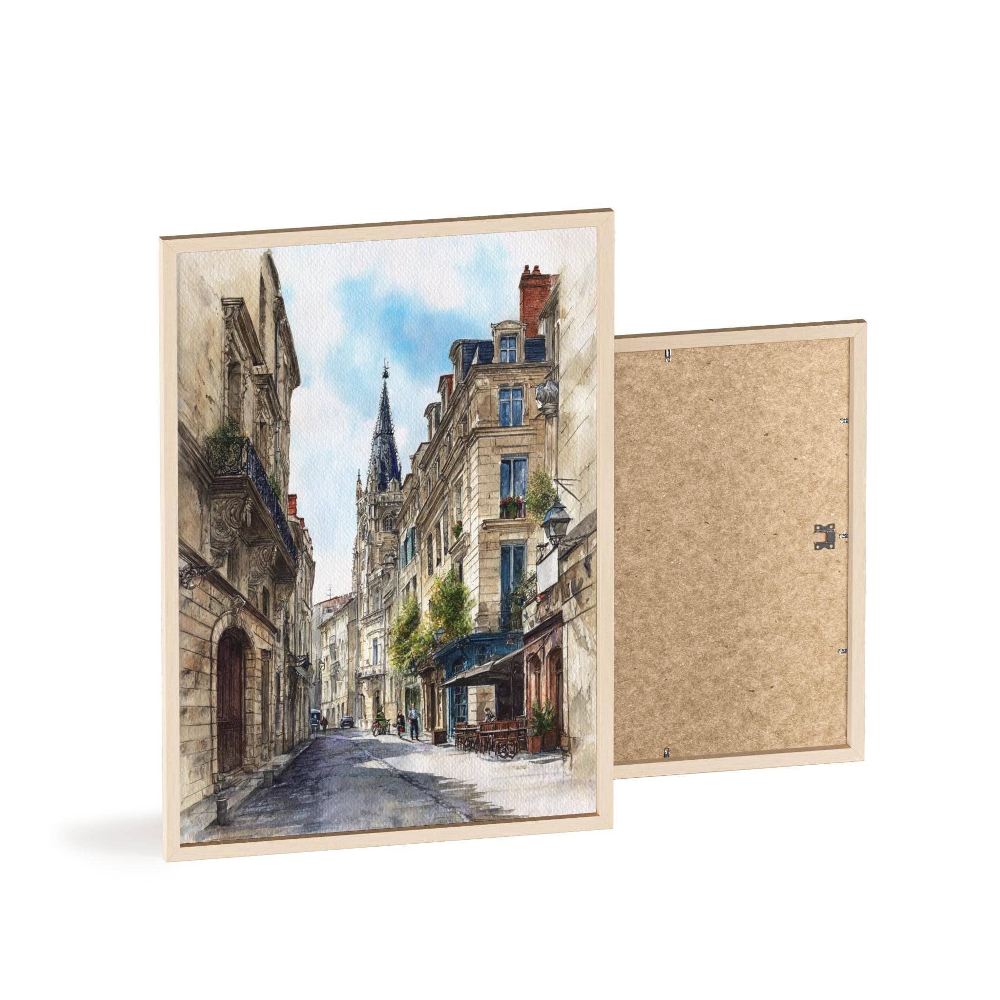 Premium Travel Art – Impressão artística por atacado – Arte em Aquarela de Bordeaux Impressão de Viagem Bordeaux França Obra de Arte de Bordeaux França Decoração França Arte de Parede Bordeaux FR7