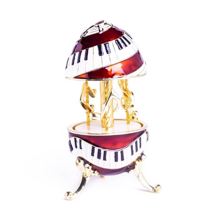 Piano Musical Carousel with Music Clef and Notes Trinket Box for wholesale by Keren Kopal