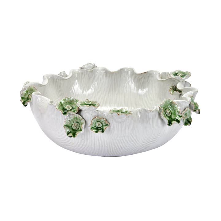 Green Lily Flower Design Vase V215G for wholesale by Continental Home