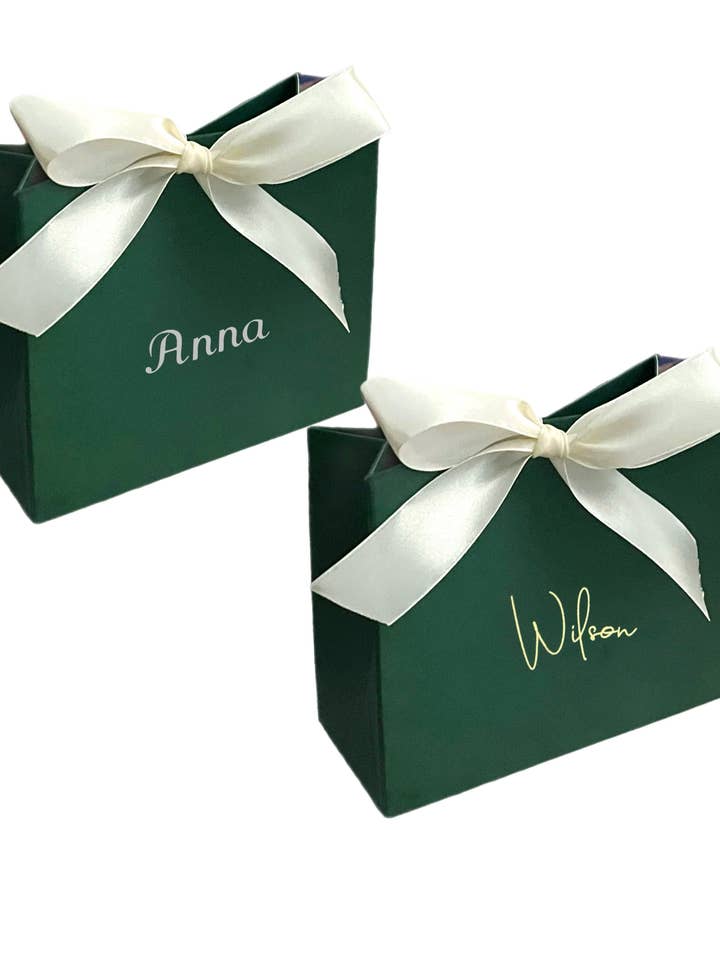 Personlig mörkgrön presentpåse med band och godispåsar för wholesale av ANYGIFTGOODPACKINGBOX