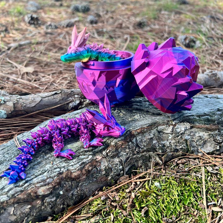 NumanPrints - Wholesale Fidget Toy - Kids - Baby Crystal Dragon & Egg Gift Idea 3D Printed Fidget Toy