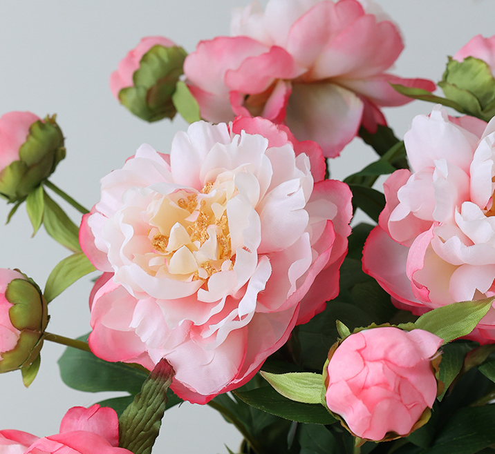 Sweet Home Deco - Wholesale Artificial Flowers - 26''T Silk Artificial Peony Spray, Spring Blooming Peonies 11