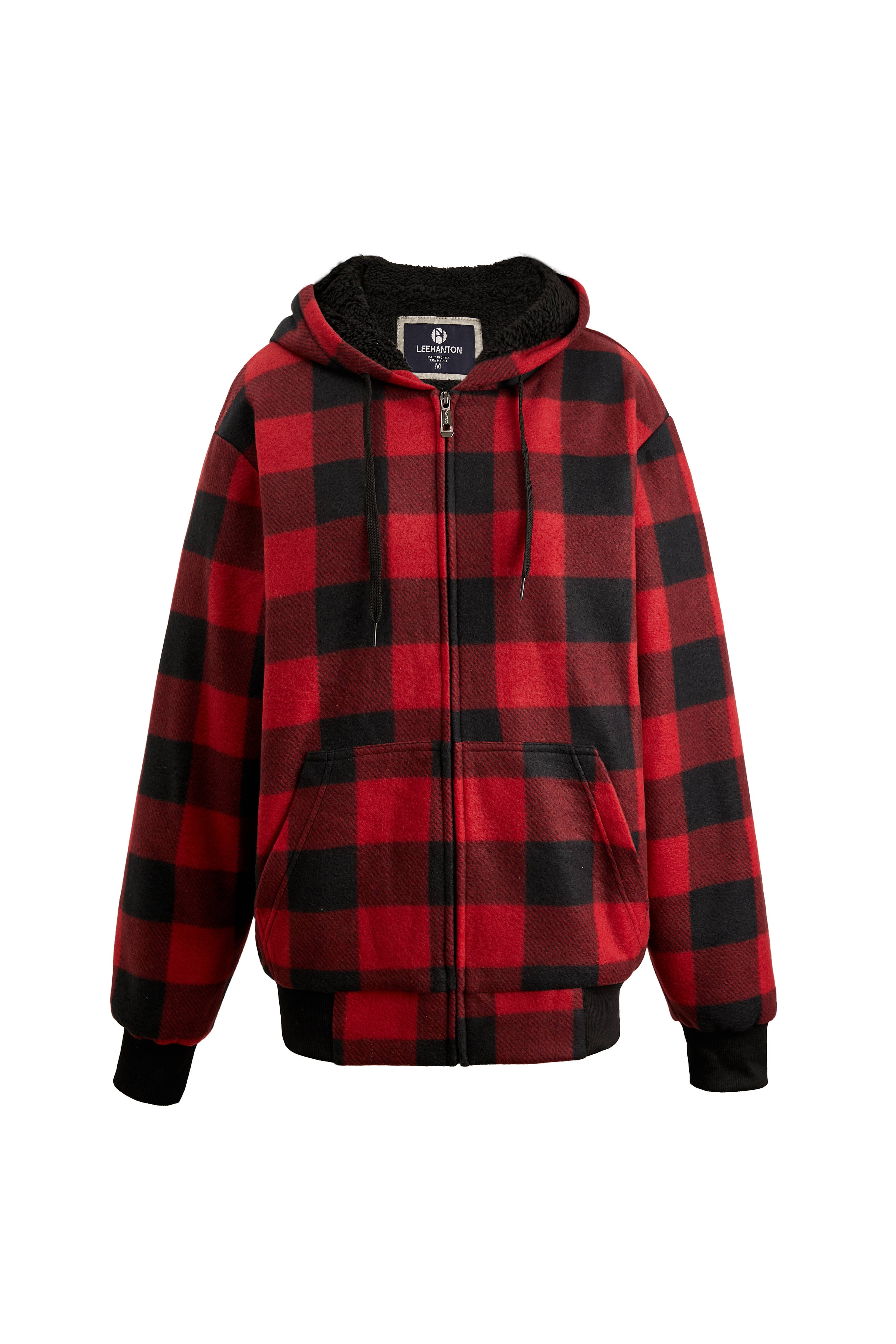 Generation XYZ – wholesale Sweatshirt – Men's – Men's Plaid Sherpa Lined Sweatshirt[HF-MFJ-185X]5