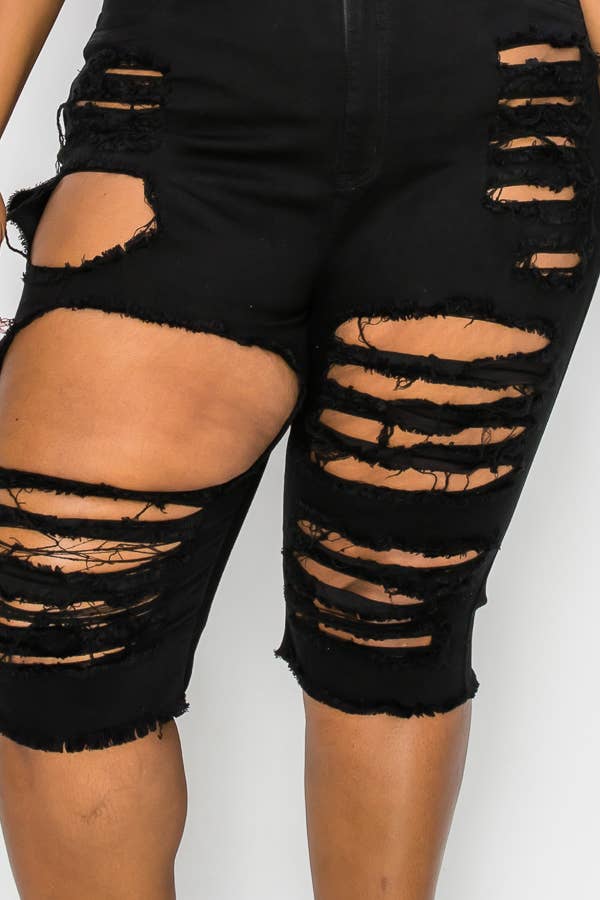 The Map Jeans - Wholesale Shorts - Women's - Curvy Plus-Size Bermuda Jean Shorts 5006P9