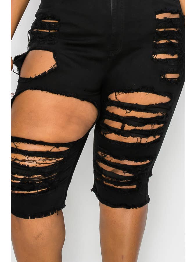 The Map Jeans - Wholesale Shorts - Women's - Curvy Plus-Size Bermuda Jean Shorts 5006P9