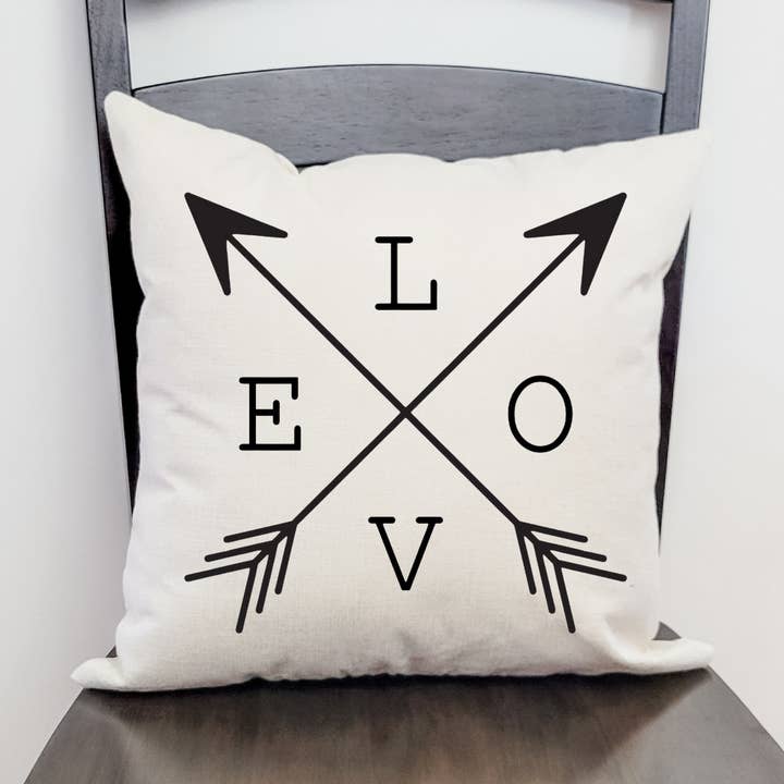 Love Crossed Arrows Pillow Cover for wholesale by Go Charlotte