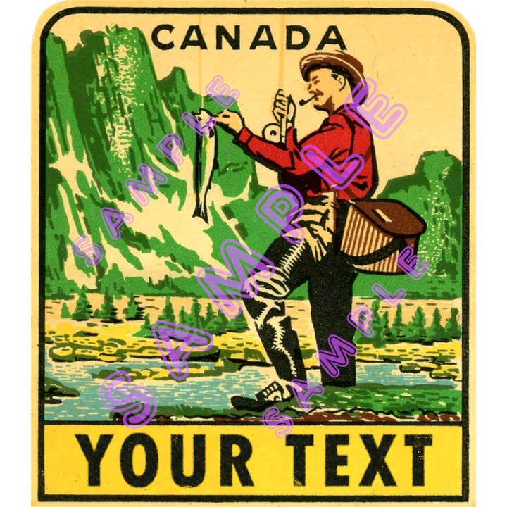 Autocollant en vinyle personnalisé de style rétro/vintage Fishing 602 pour la vente par Hilda74 Retro Designs