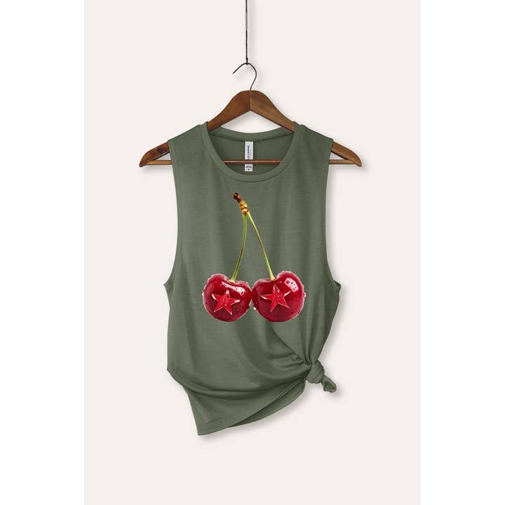 PINK NABI – wholesale Tank top – Women′s – Cherry Star Fruit Graphic Women's Jersey Tank Top1