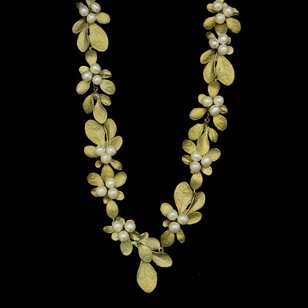 Barberry Pearl Cluster Necklace - 16" Adj. for wholesale by Michael Michaud