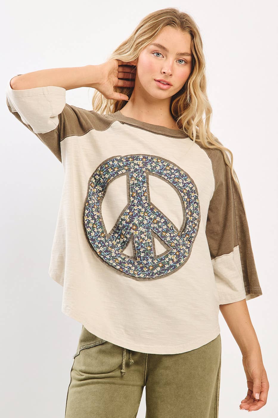 mittoshop – wholesale Tunic – Women’s – PEACE SIGN PATCH MINERAL WASH TOP7