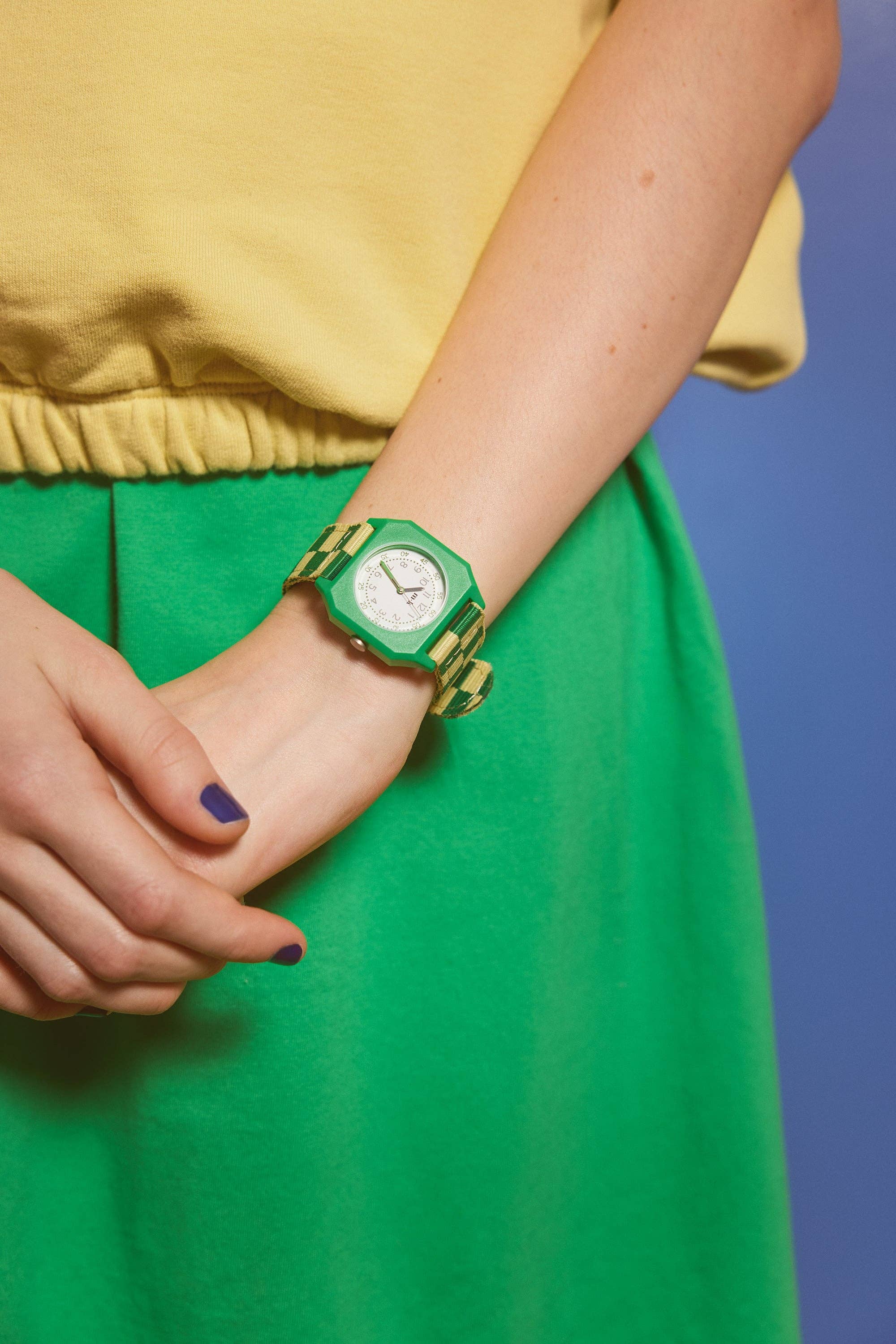 Mini Kyomo - Wholesale Wrist Watch - Kids - Summer grass - Green Checkered2