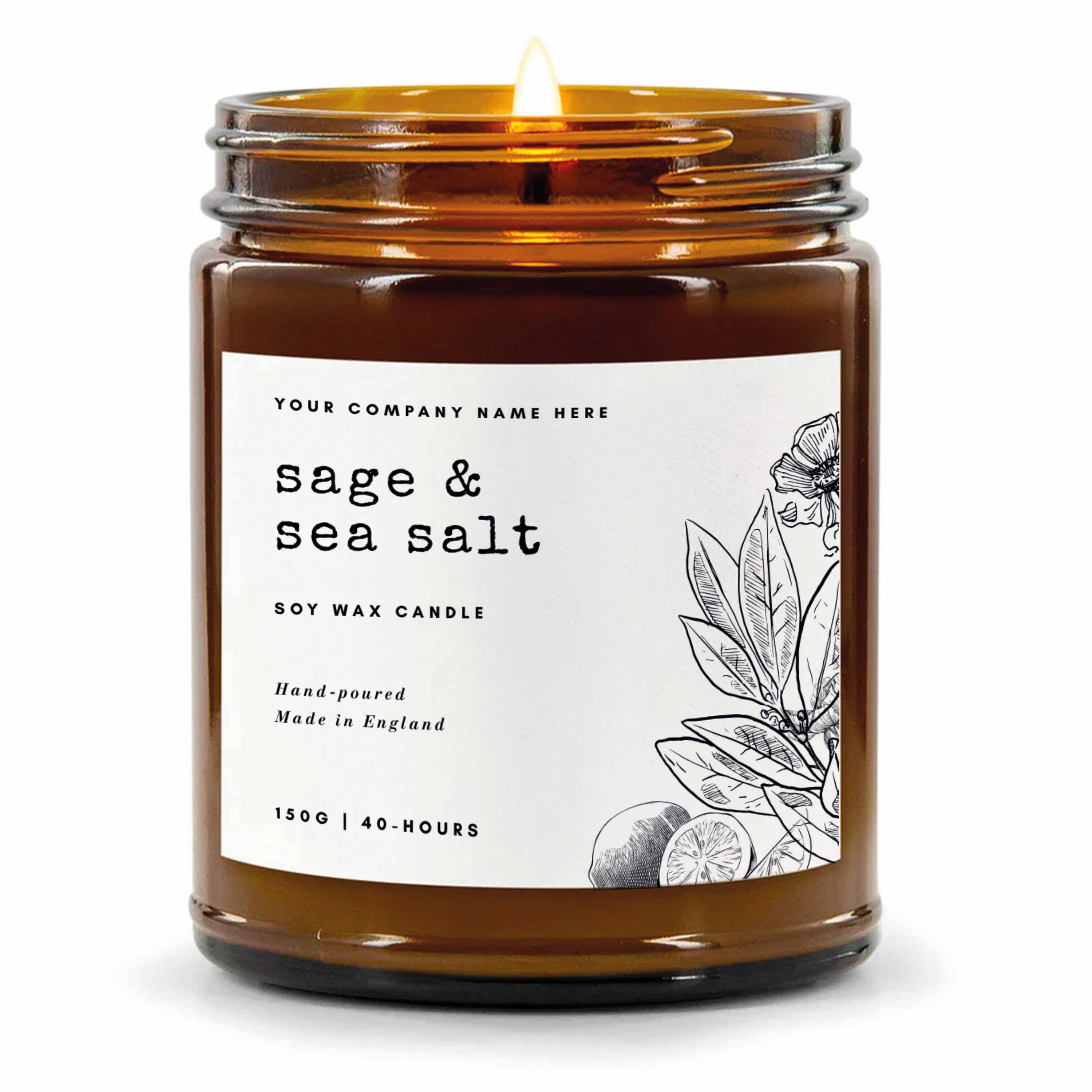 Candle Drop – wholesale Jar/filled candle – Label Style 7 | Wholesale White Label Soy Candle | Amber Jar6