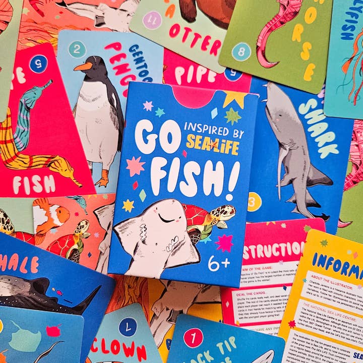 GO FISH : UN JEU DE CARTES ILLUSTRÉ, INSPIRÉ DE LA VIE MARINE pour la vente par jenkoandco