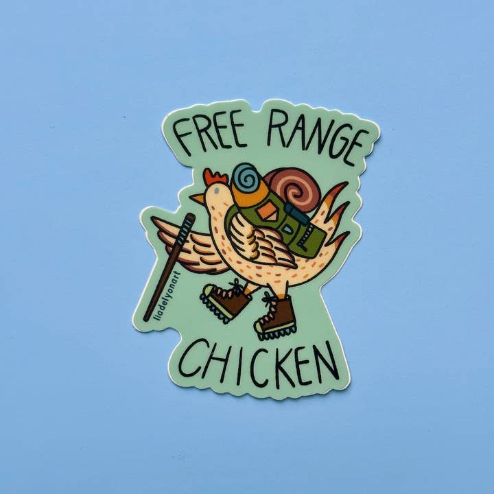 liadelyonart - Wholesale Sticker - Free Range Chicken Water Bottle Sticker, Laptop Decal9