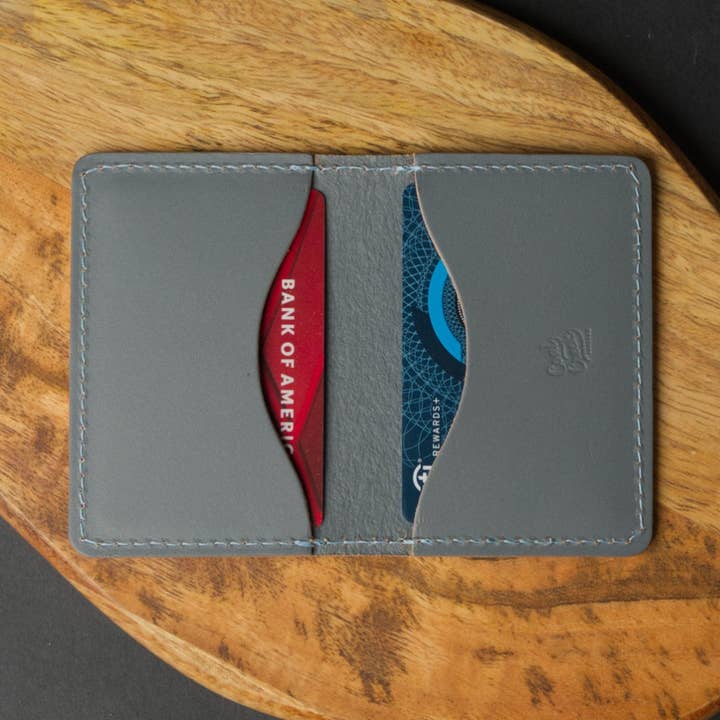 Redmond Card Wallet - Gray for wholesale by Coal Creek Leather