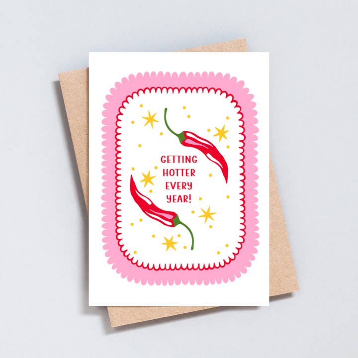 Getting Hotter Every Year Greeting Card for wholesale by The Type Club