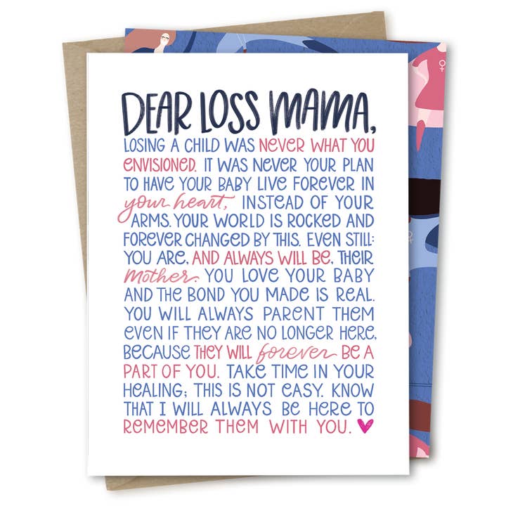 The Noble Paperie - Wholesale Sympathy Card - Dear Loss Mama | Miscarriage IVF Infertility Sympathy Card5