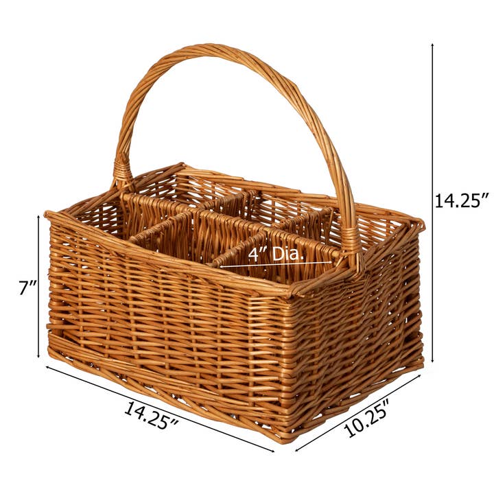 Quickway Imports - Wholesale Wine tote - 6 Bottle Wine and Beverage Wicker Tote Basket3