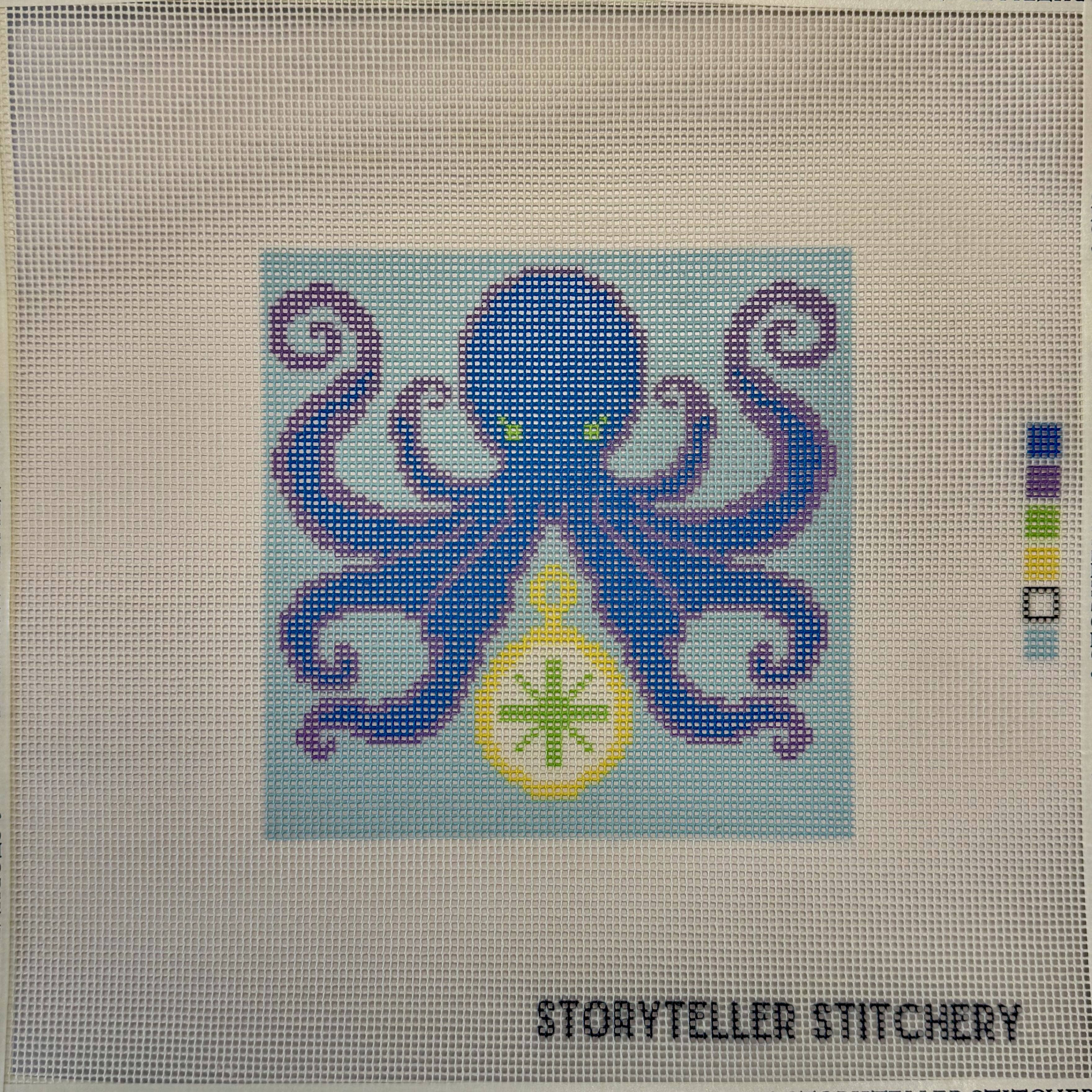 Storyteller Stitchery - Vendita all'ingrosso Attrezzatura per ricamo/punto croce - Polpo — Tela per Ricamo Stampata (Piccola)