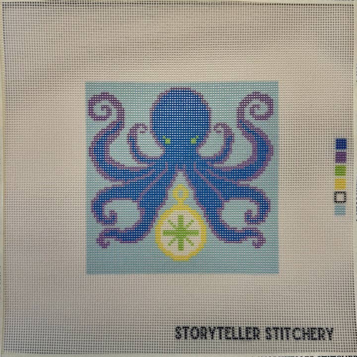 Storyteller Stitchery - Wholesale Embroidery/Cross Stitch Supplies - Octopus — Printed Needlepoint Canvas (Small)