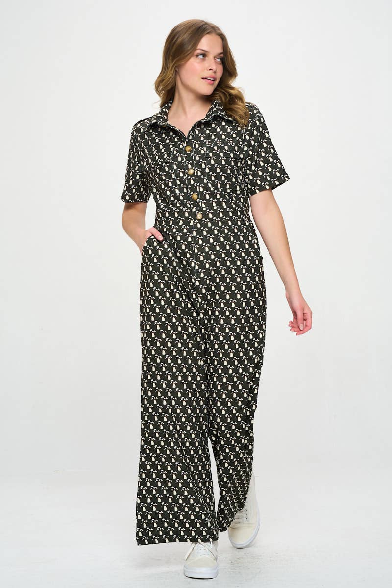 SM WARDROBE - Wholesale Jumpsuit - Women's - MUSHROOM PRINT CORDUROY  JUMPSUIT OVERALL15