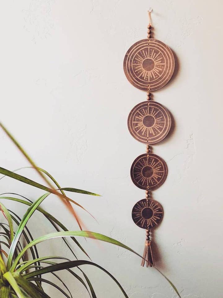 Circle Of Life Leather Wall Decor for wholesale by THE BEVEL LABEL