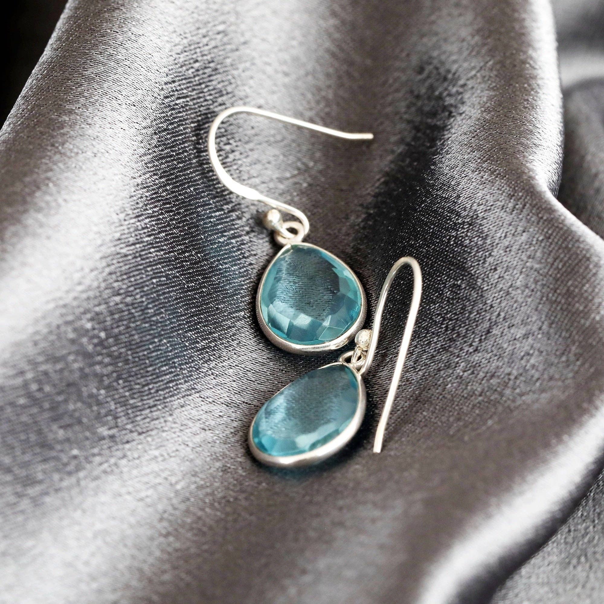 MadamLili – wholesale Dangle earrings – Aqua Topaz drop earrings 925 sterling silver4
