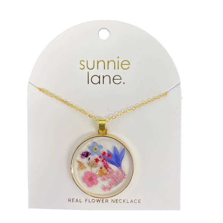 Sunnie Lane - Wholesale Pendant/Charm Necklace - Pressed Flower Necklace - Made With Real Flowers