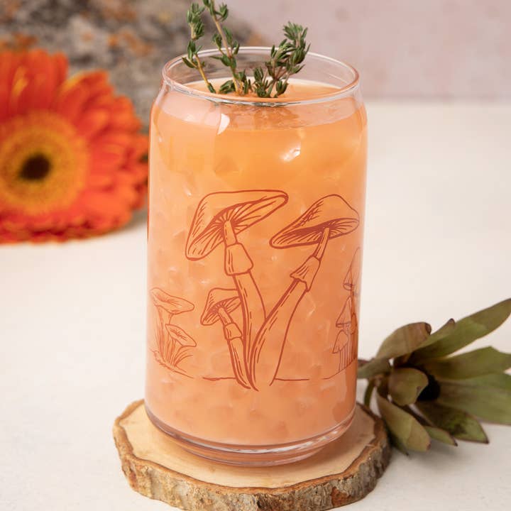 Mushroom Beer Can Glass - 16oz Capacity - Durable for wholesale by Counter Couture